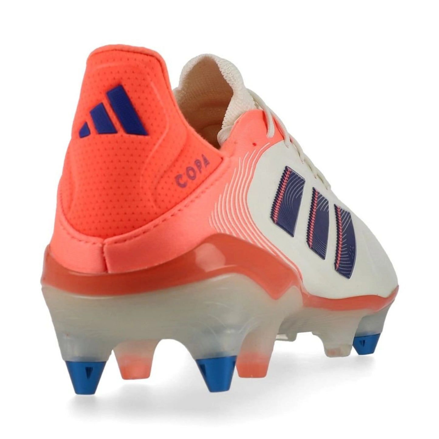 back view of the adidas Copa Pure Elite III SG in white/orange from the energetic Coral Blaze Pack