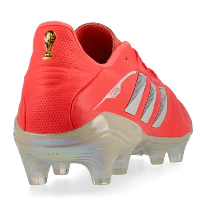 back view of the adidas Copa Pure IV Elite FG in Solar Turbo / Ivory / Core Black (Road to Glory Pack)