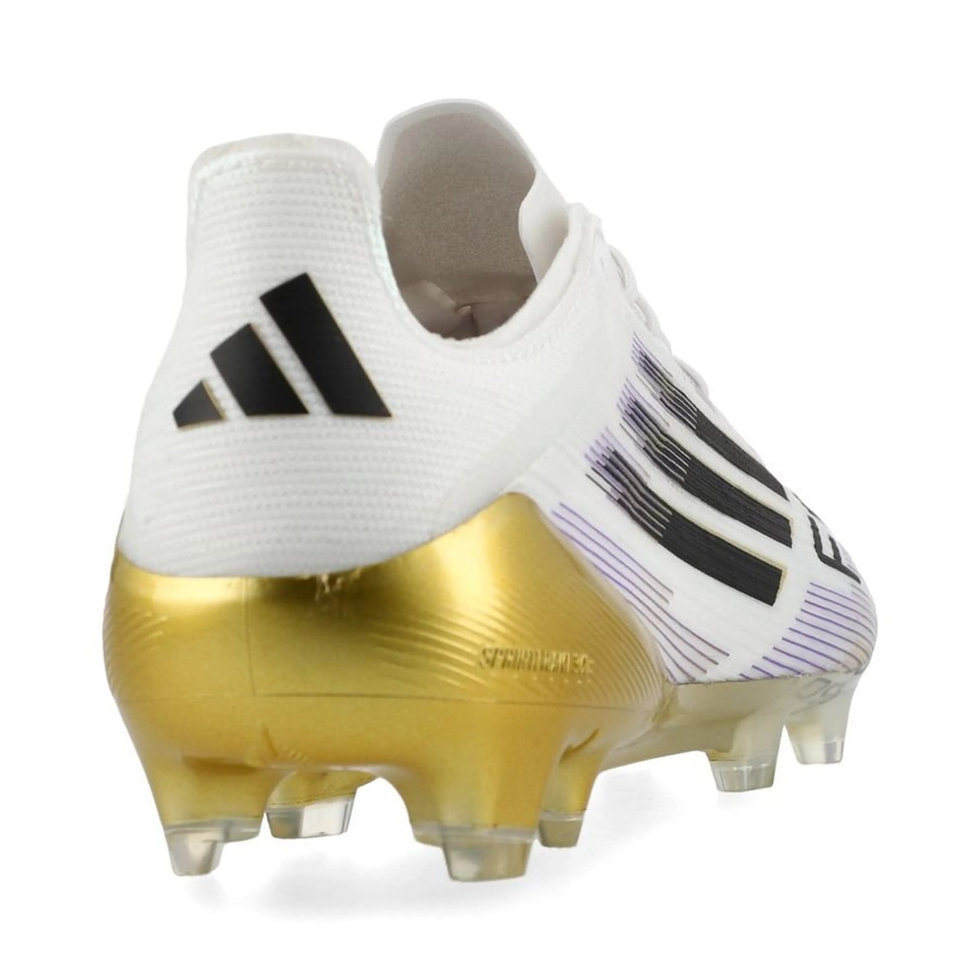 back view of the adidas F50 Elite FG "Road to Glory" Pack in a White/Black/Gold colorway