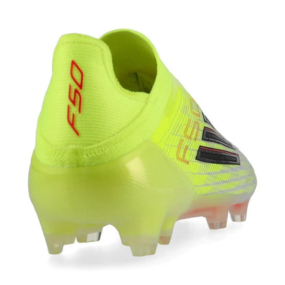 back heel view adidas F50 Elite Laceless FG Born For Goals in Yellow/Black/Red colorway