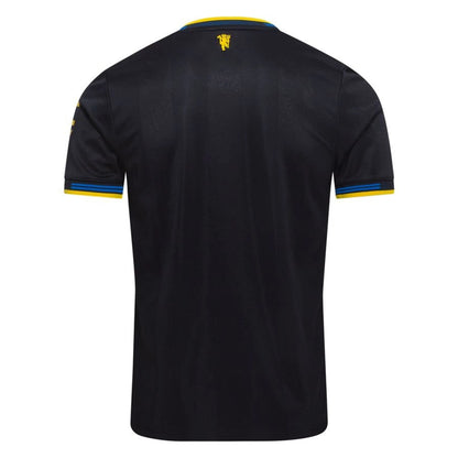 back view of the adidas Manchester United 2025/26 Third Black Jersey