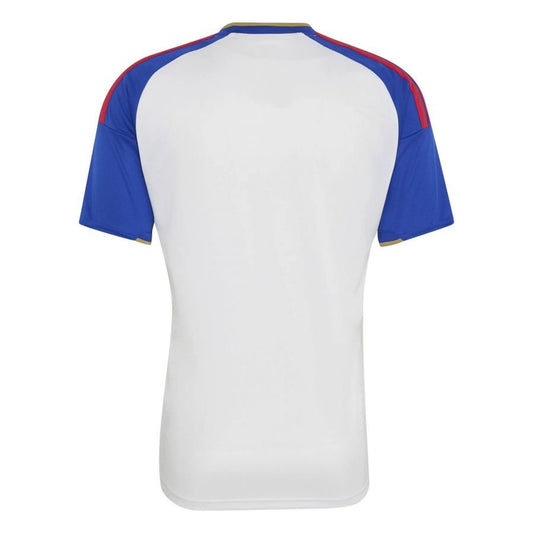 back view of the adidas Olympique Lyonnais Men's Home Shirt 2026/27 - White/Blue/Red