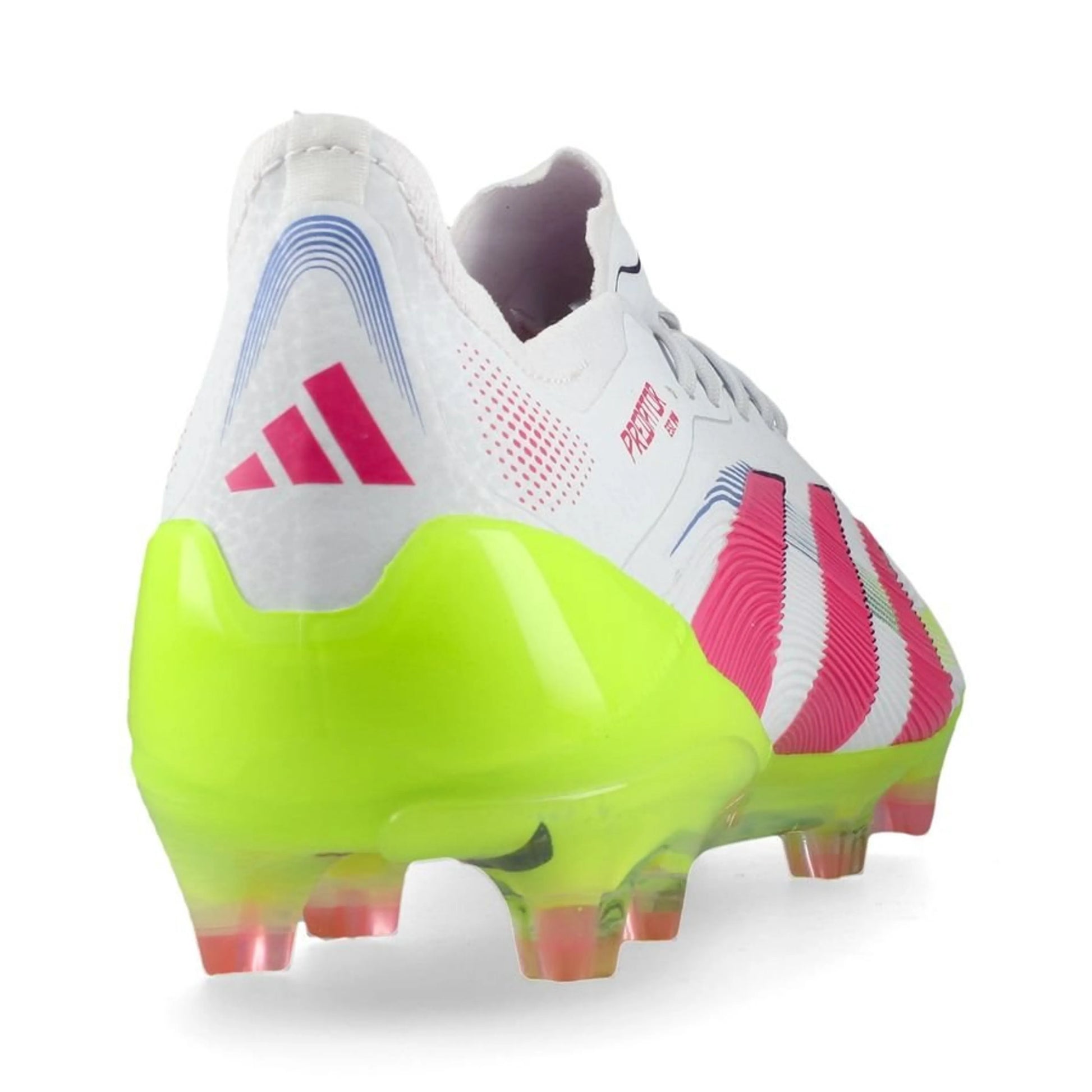 back view of the adidas Predator Elite FG "Celestial Victory" Pack in a White/Lemon/Pink colorway 