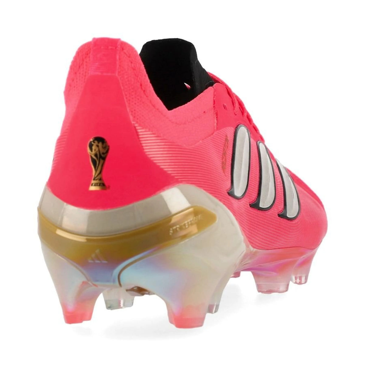 back view of the adidas Predator Elite FG in Solar Turbo / Thermal Chrome / Core Black (Road to Glory Pack)