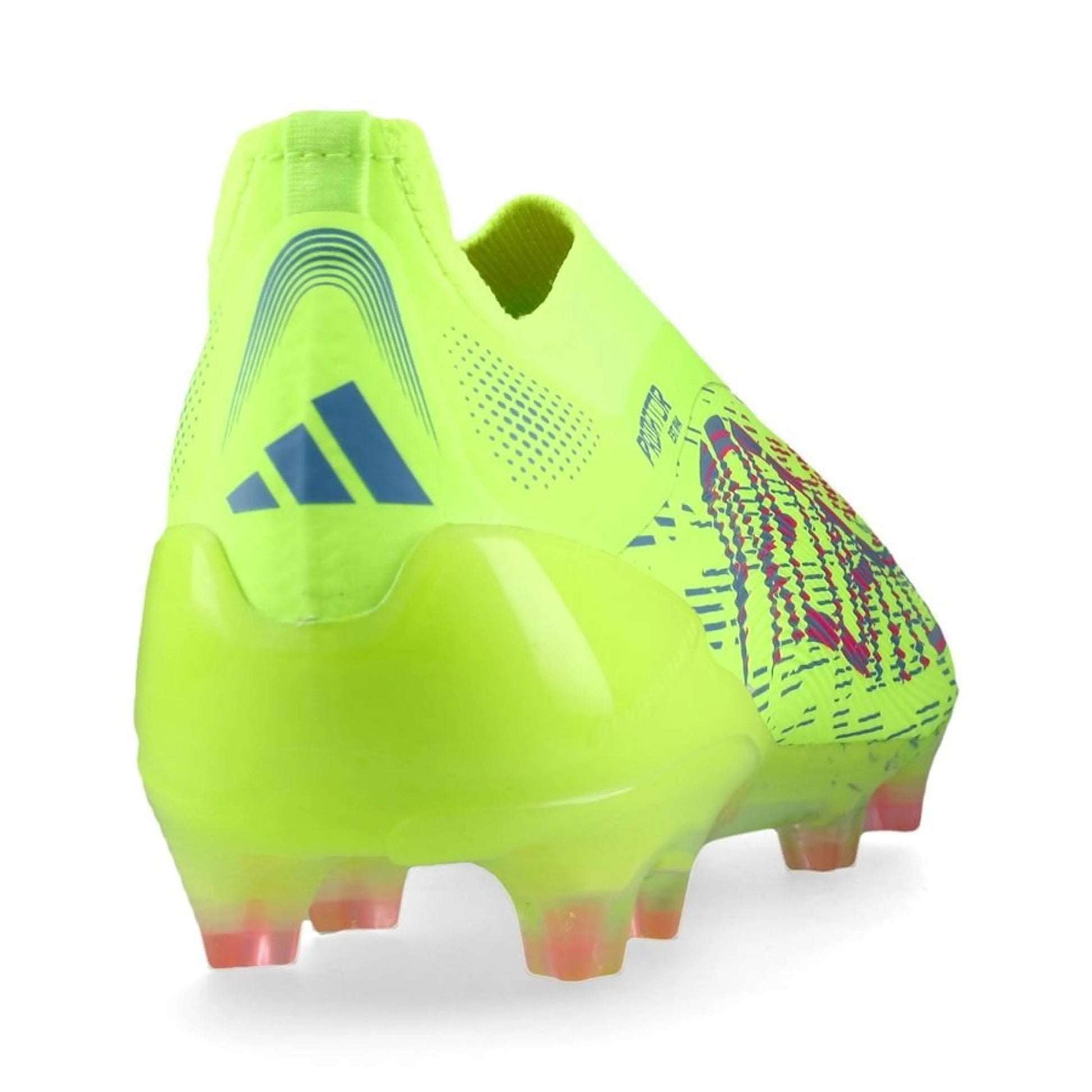 back view of the adidas Predator Elite Laceless FG "Mystic Victory" pack Lemon/Pink/Blue colorway