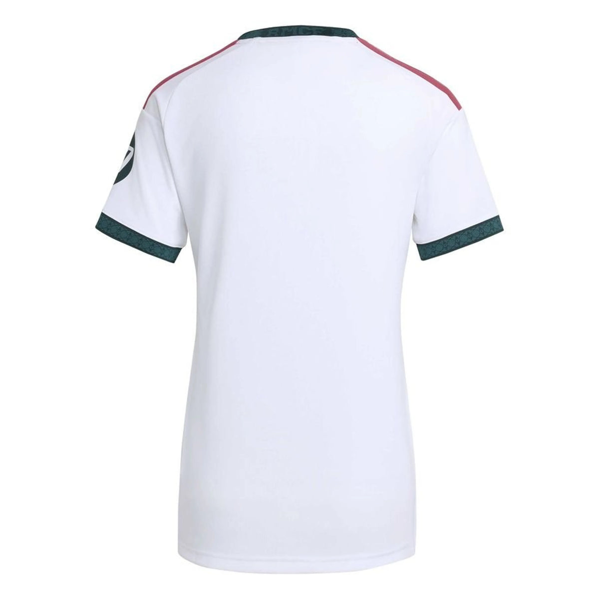 back view of the adidas Real Madrid Women's Home Shirt 2026/27 in White/Metallic Gold/Night Navy