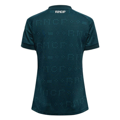back view of the adidas Real Madrid Womens Away Shirt 2026/27 Legend Ink/Pulse Orange/Metallic Silver