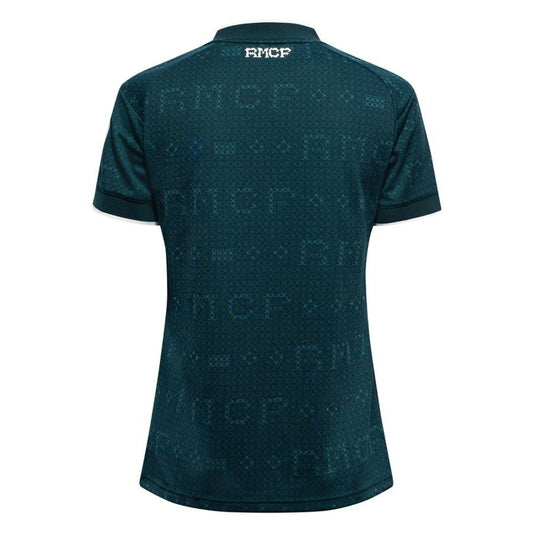 back view of the adidas Real Madrid Womens Away Shirt 2026/27 Legend Ink/Pulse Orange/Metallic Silver
