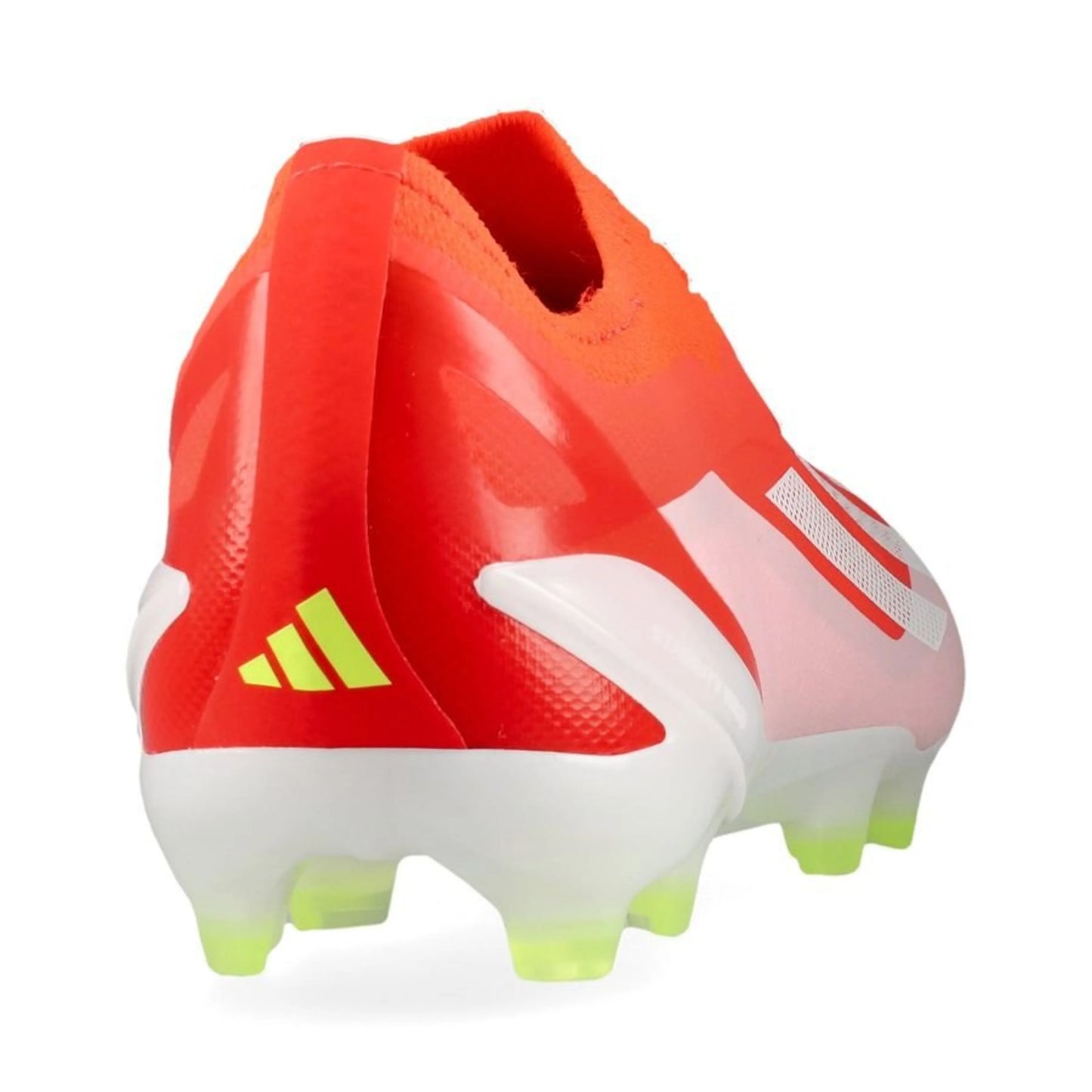 back view of the adidas X Crazyfast Elite Laceless FG "Energy Citrus" Pack in a Red/White colorway