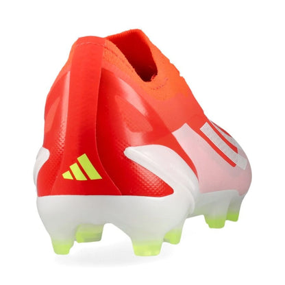 back view of the adidas X Crazyfast Elite Laceless FG "Energy Citrus" Pack in a Red/White colorway