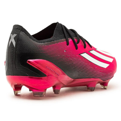 back view of the adidas X Speedportal .1 FG "Own Your Football" pack in a Pink/White/Black colorway
