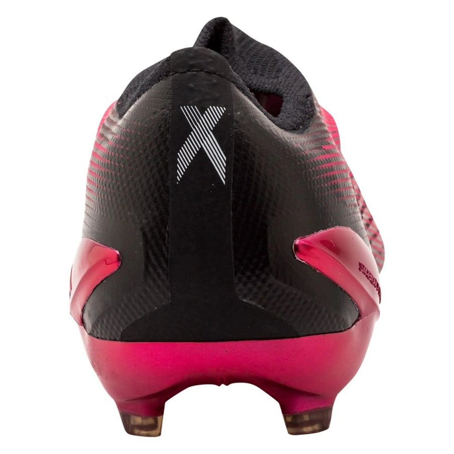 back view of the adidas X Speedportal+ FG "Own Your Football" Pack in a Pink/Black colorway