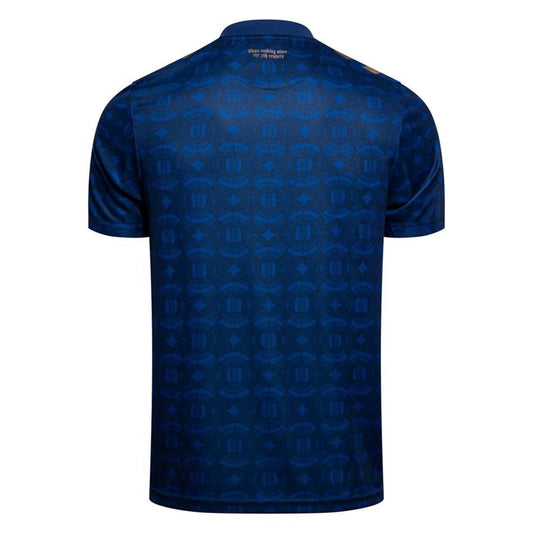 back view of the hummel Sunderland AFC Men's Third Shirt 2026/27 - Deep Navy / Vibrant Cyan