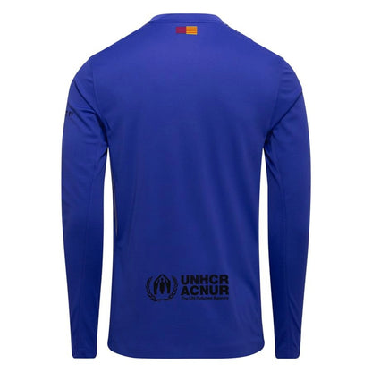 back view of the Nike FC Barcelona 2025/26 Away Goalkeeper Shirt long sleeve in Violet/Black