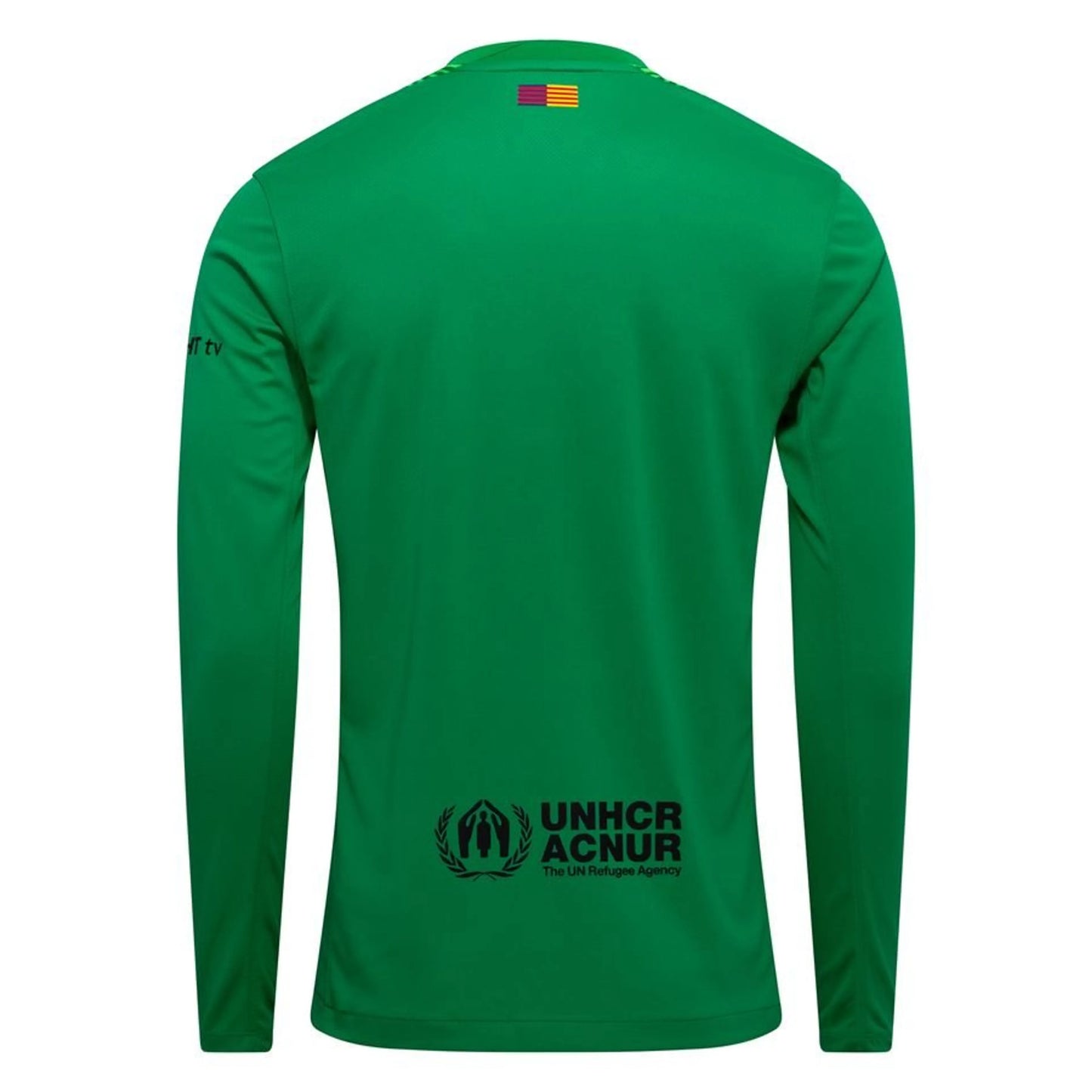 back view of the Nike FC Barcelona 2025/26 Home Goalkeeper Shirt in Green/Black