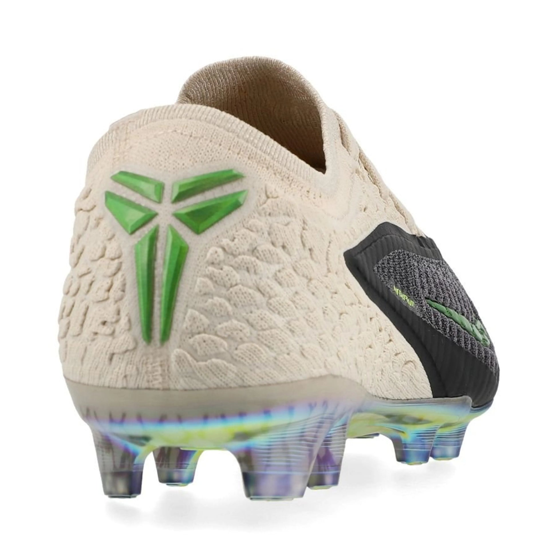 back view of the Nike Phantom 6 Elite Low Cut FG Black Mamba in White/Black/Green  colorway
