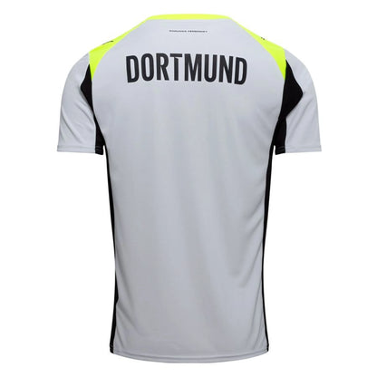 back view of the PUMA Borussia Dortmund 2025/26 Away Shirt in Black and Yellow