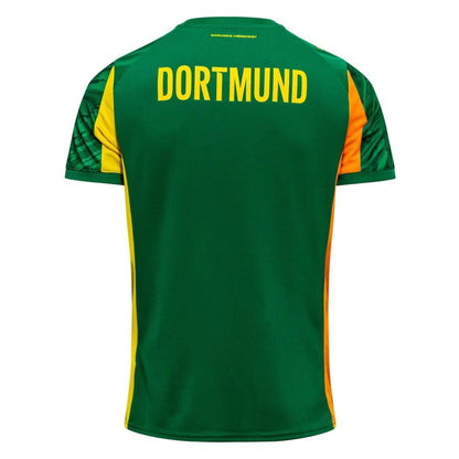 back view of the PUMA Borussia Dortmund 2025/26 Goalkeeper Shirt in Green and Black