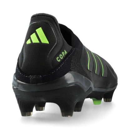 back view of the adidas Copa Pure 3 Elite Laceless FG Electric Stealth pack in Black/Lemon colorway