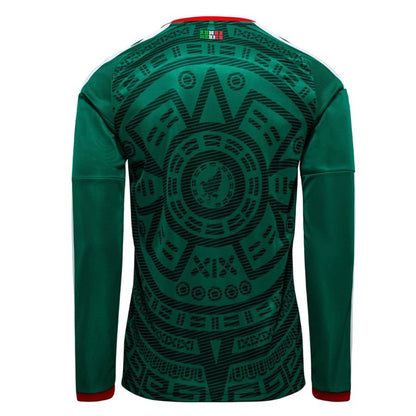 back view of the adidas Mexico 2026 World Cup Home Long Sleeve Shirt - Bold Green