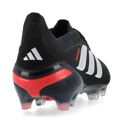 back view of the adidas Predator Elite FG Immortal DNA in Black/White/Red colorway