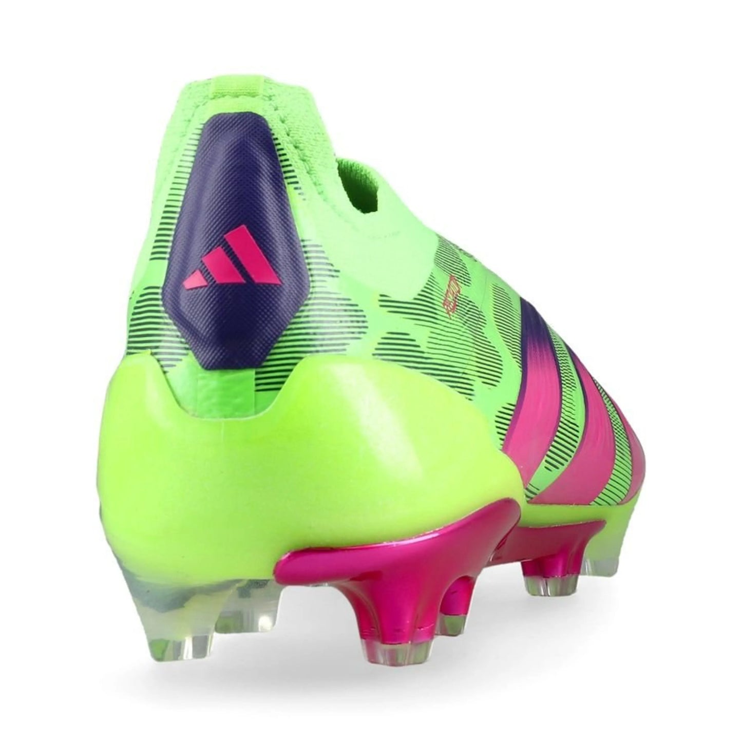 back view of the adidas Predator Elite Laceless FG "Generation Pred" pack in Green/Pink colorway