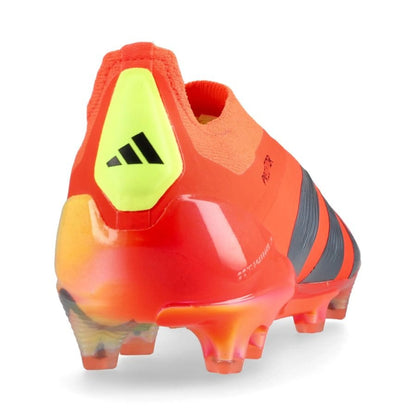 side view of the adidas Predator Elite Laceless FG "Predstrike" pack in Red/Black/Yellow colorway