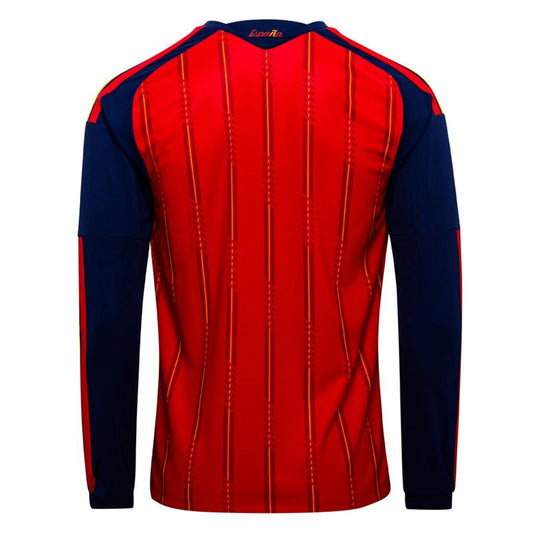 back view of the adidas Spain 2026 World Cup Home Long Sleeve Jersey