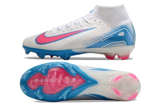 Nike air zoom mercurial superfly 10 elite, white/blue, available in FG, and turf.