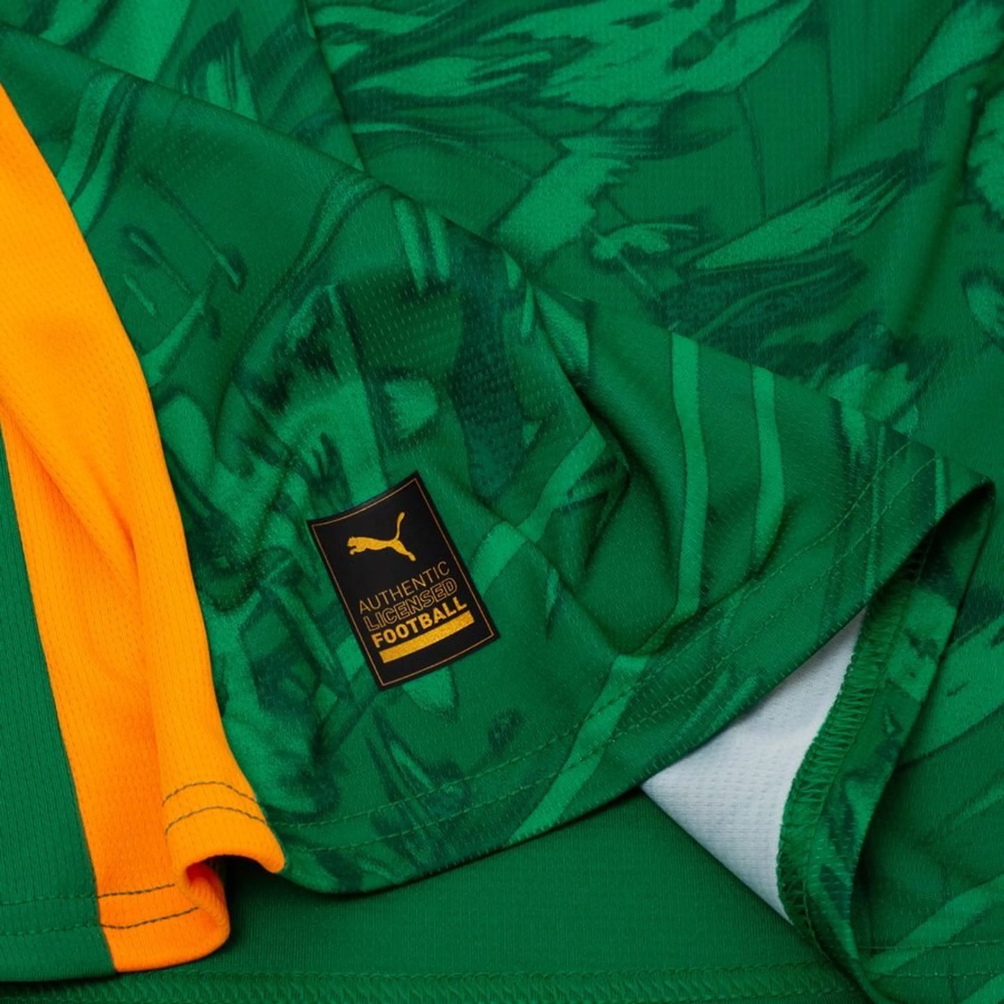 bottom left of the PUMA Manchester City 2025/26 Goalkeeper Shirt Green