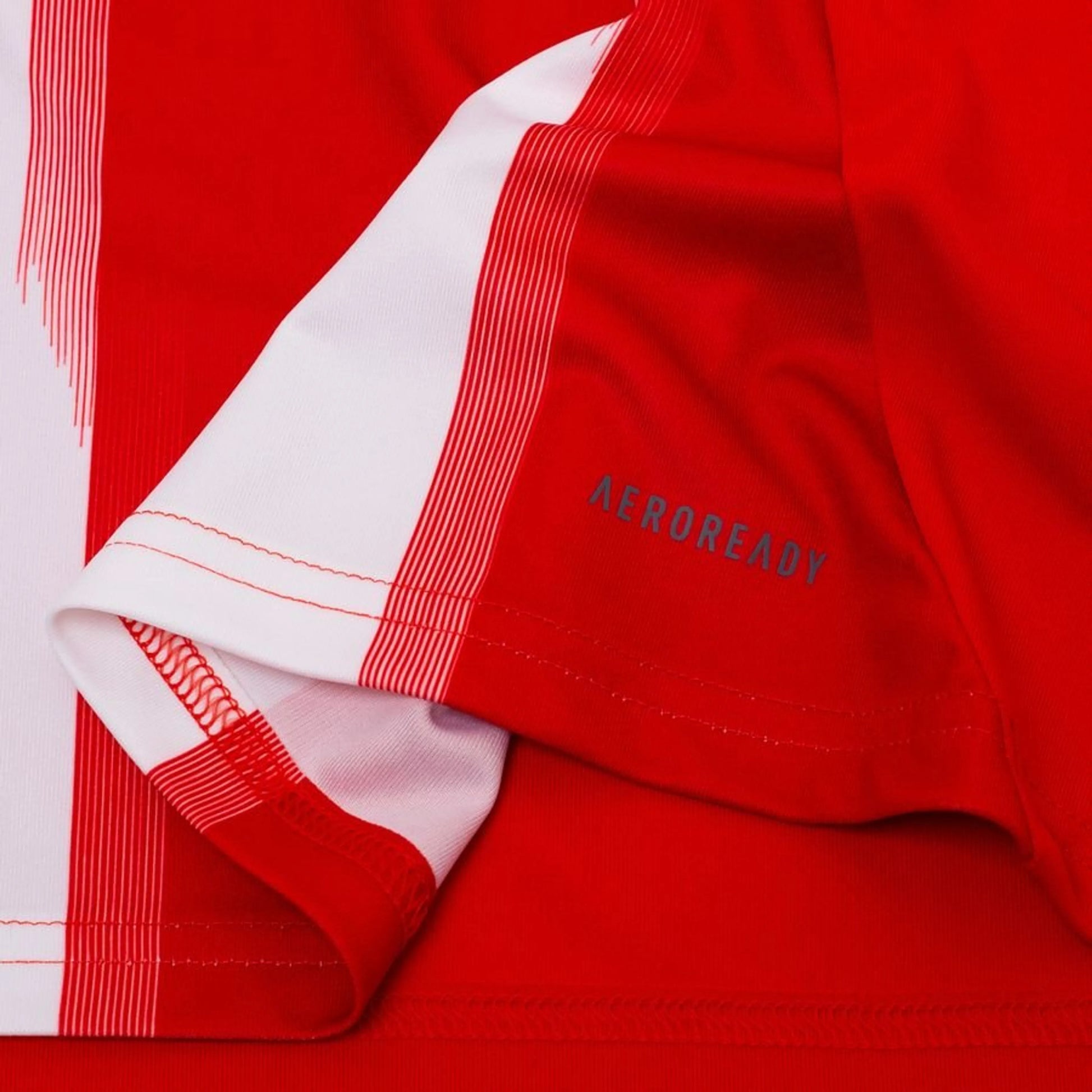 bottom left view of the Adidas Bayern Munchen 2025/26 Home Red & White Jersey