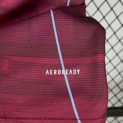 bottom left view of the Aston Villa 2025/26 Home Red Jersey