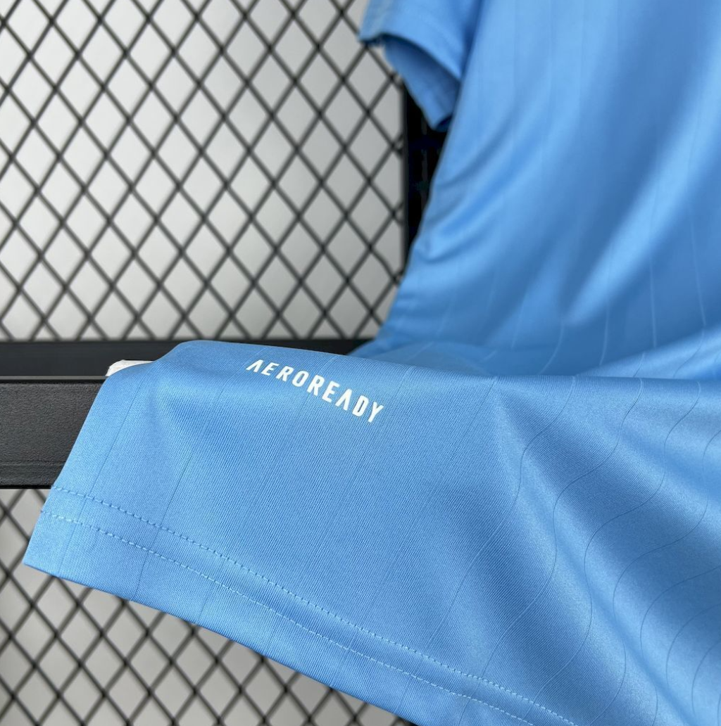 bottom left view of the Inter Miami 25/26 Third Blue Football Short Sleeve Jersey Designed by Adidas