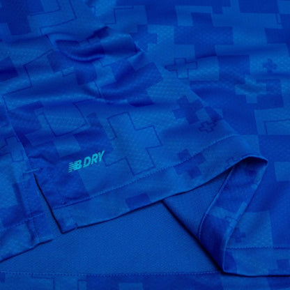 bottom left view of the New Balance Bayer Leverkusen 2025/26 Third Blue Shirt