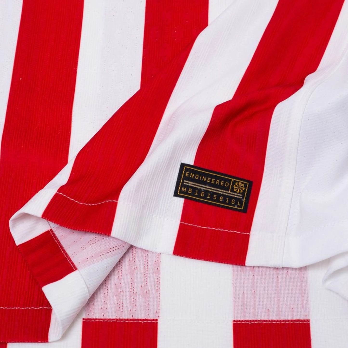 bottom left view of the Nike Atletico Madrid 2025/26 Home Red & White Jersey