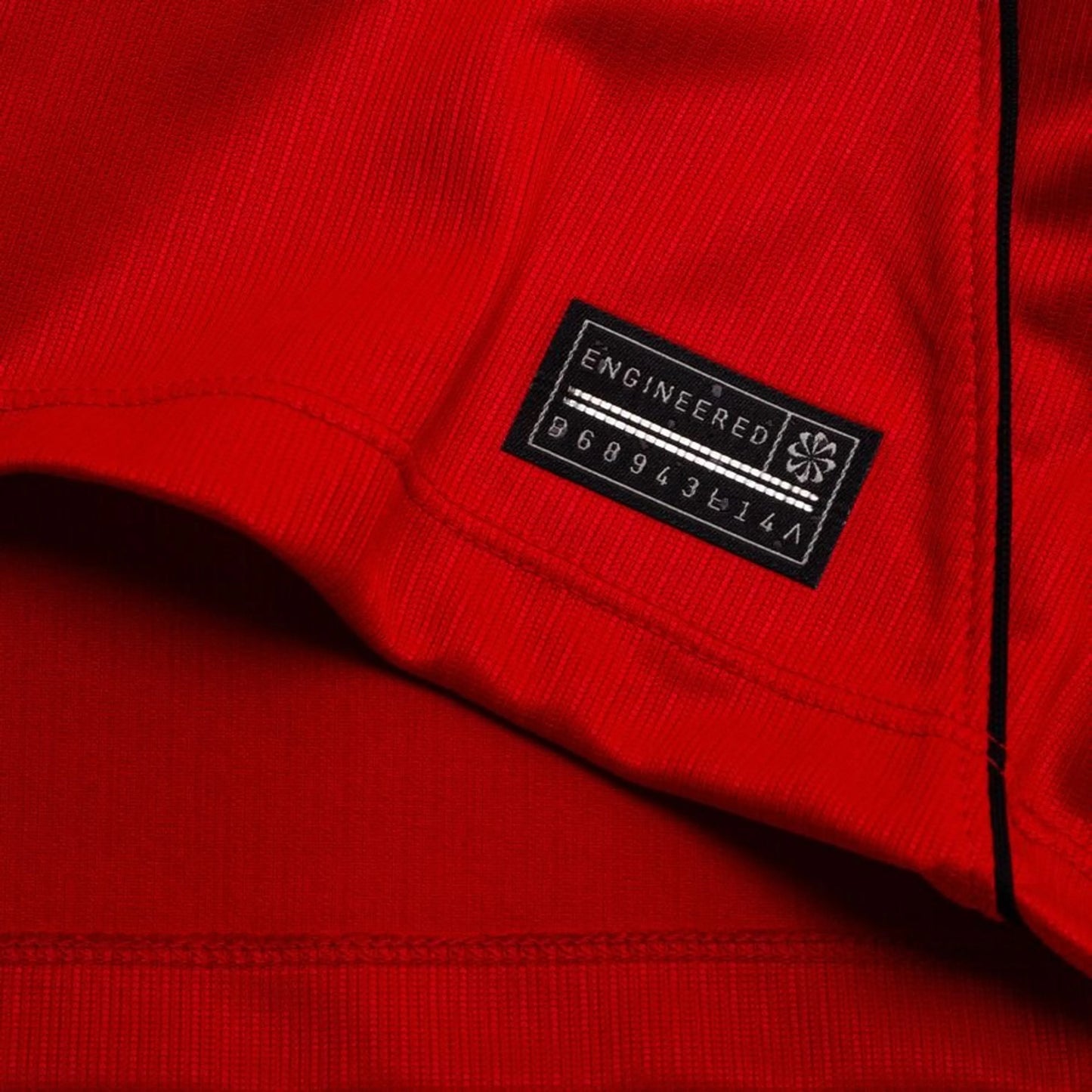 bottom left view on the Nike Canada World Cup 2026 Home Red Shirt