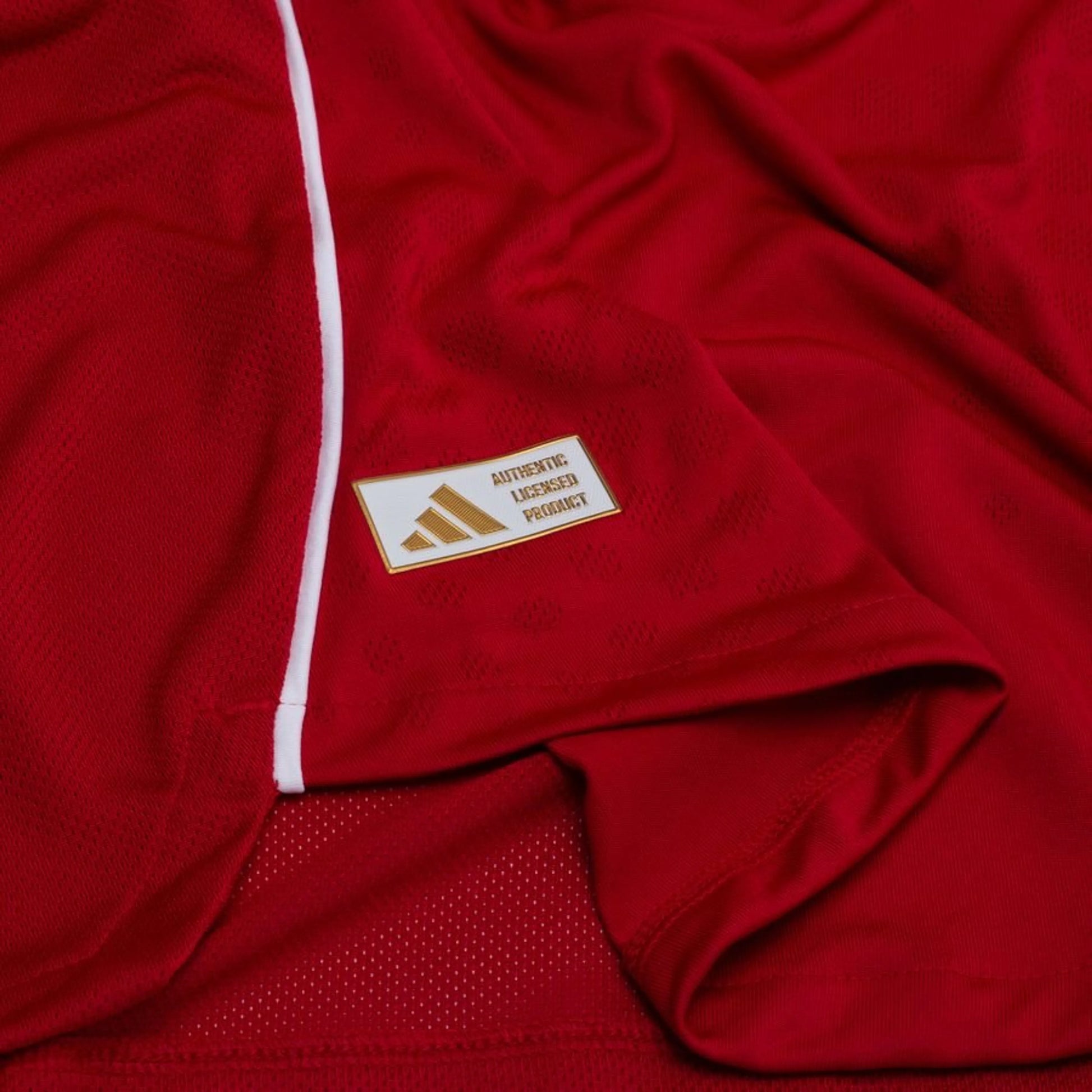 bottom left view of the adidas Liverpool FC 2025/26 Home Jersey