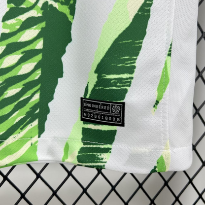 bottom left view of the Nigeria 25/26 Home White/Green Football Short Sleeve Jersey Designed By Nike