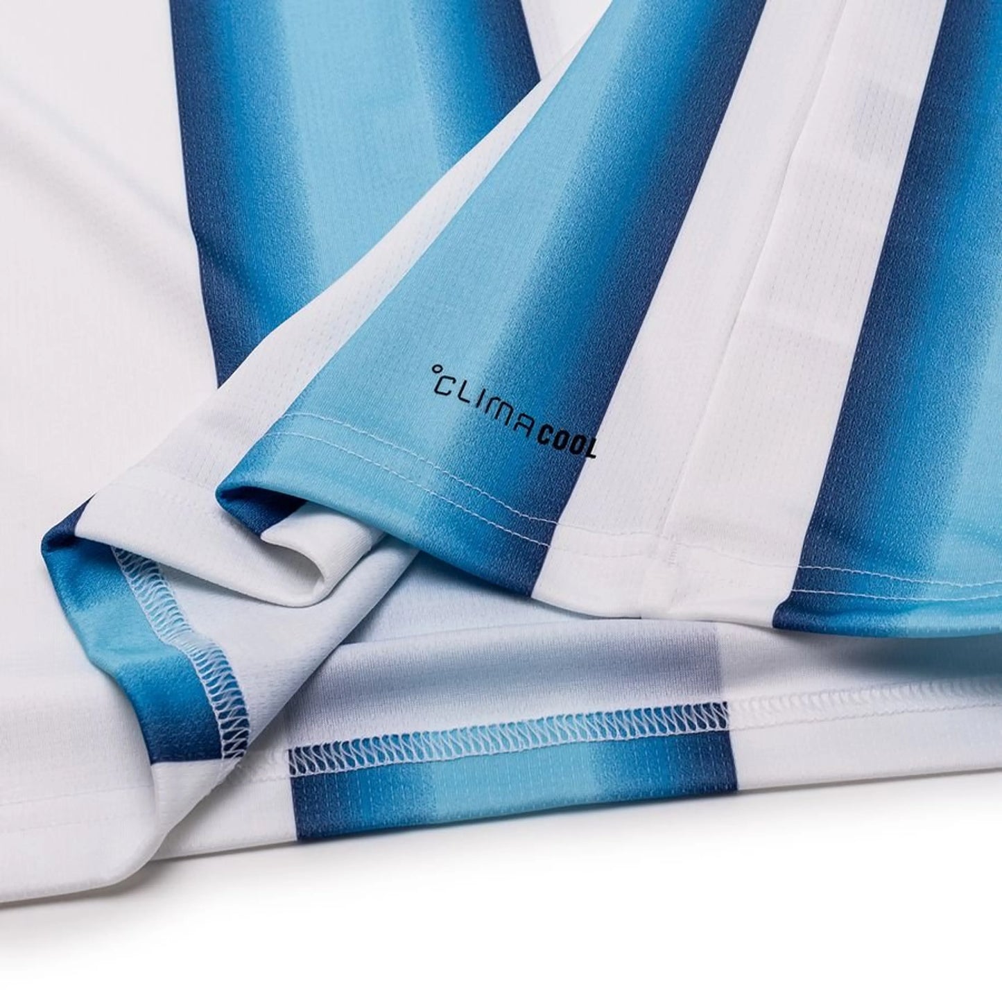 bottom left view of the adidas Argentina 2026 World Cup Home Long Sleeve Jersey in White Blue