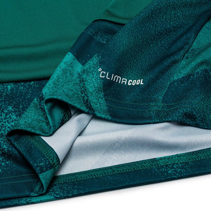 bottom left view of the adidas Germany 2026 World Cup Goalkeeper Long Sleeve Jersey in Green