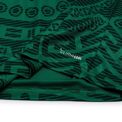 bottom left of the adidas Mexico 2026 World Cup Home Long Sleeve Shirt - Bold Green