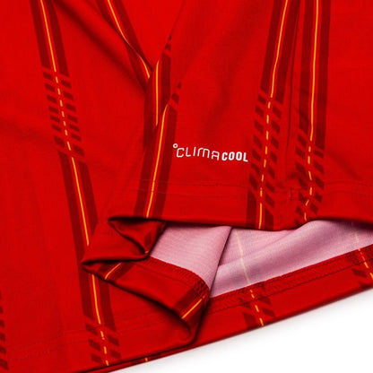 bottom left view of the adidas Spain 2026 World Cup Home Long Sleeve Jersey