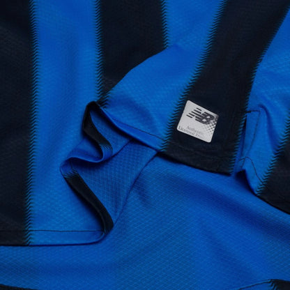 bottom right view of the New Balance Atalanta BC 2025/26 Home Blue and Black Shirt