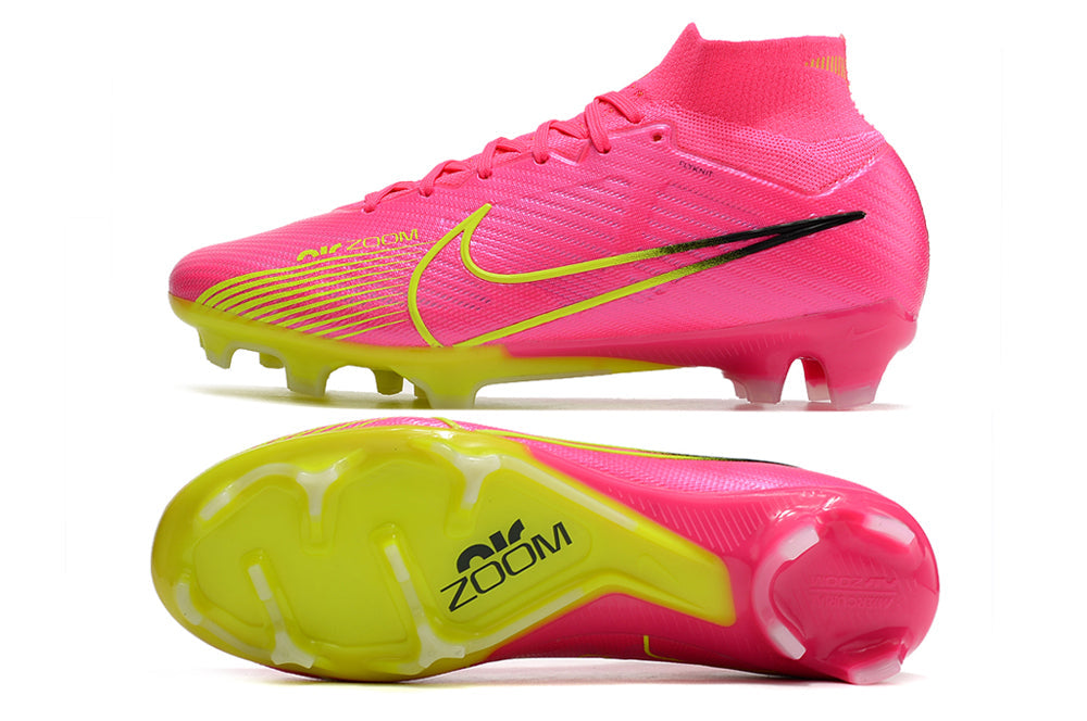 nike air zoom mercurial superfly 9 elite fg pink/yellow