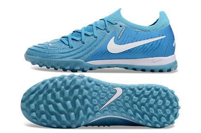 nike phantom elite low, blue, availabe in FG and turf.
