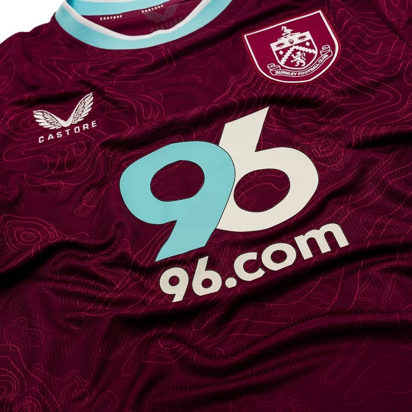 close up view of the Castore Burnley Home Shirt 2025/26
