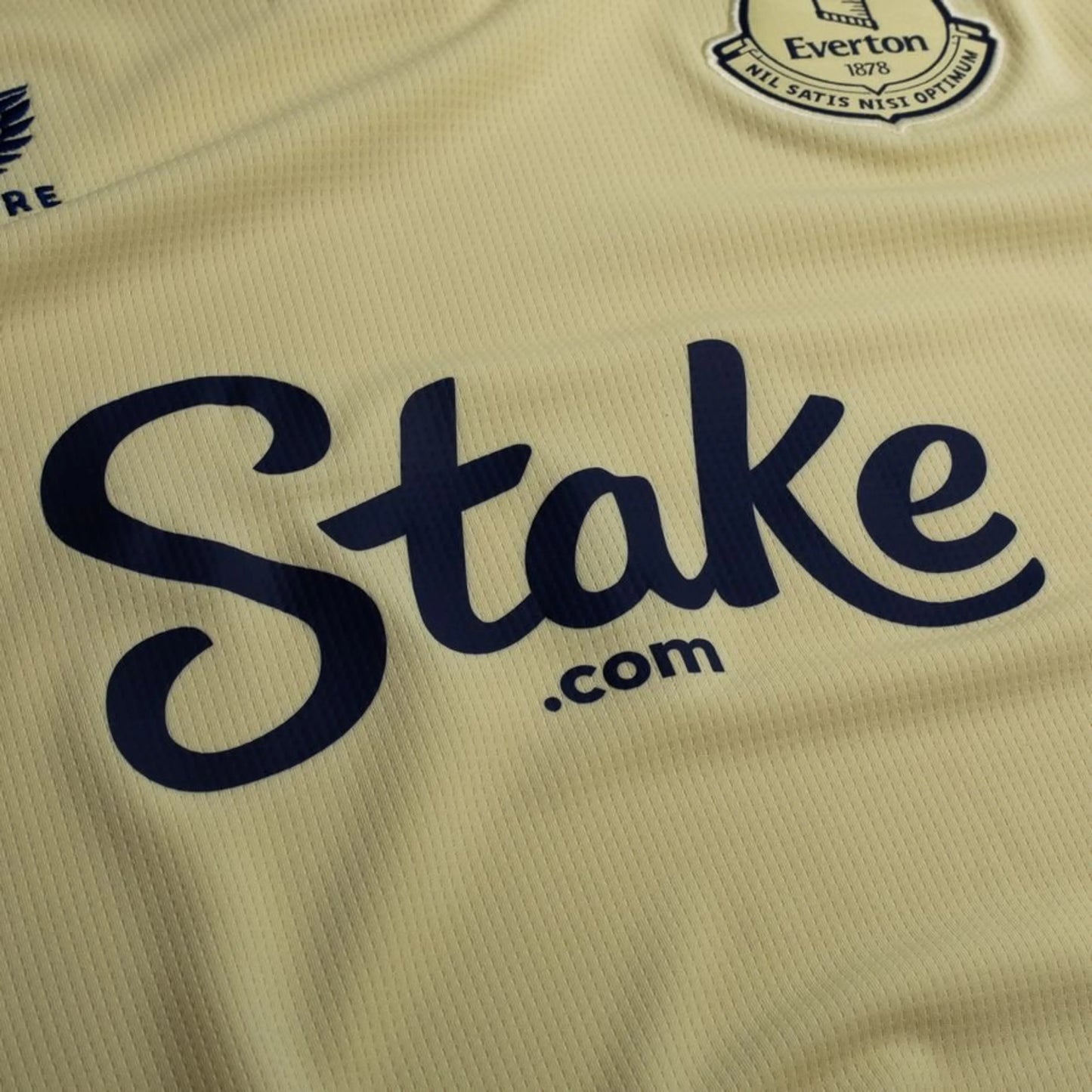 close up view of the Castore Everton 2025/26 Away Yellow Shirt