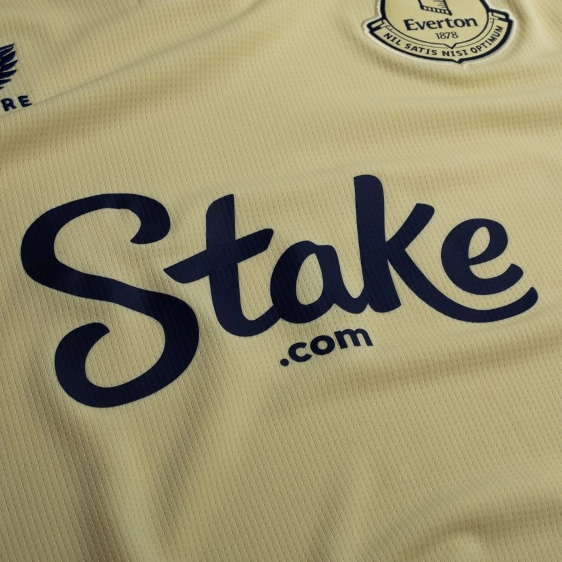 close up view of the Castore Everton 2025/26 Away Yellow Shirt