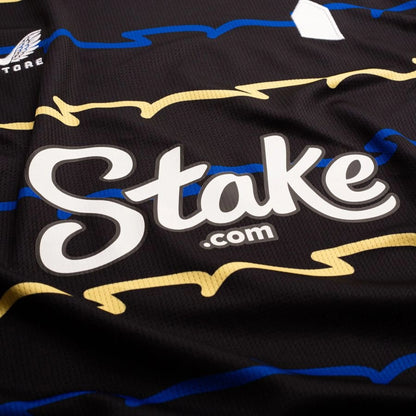 close up view of the Castore Everton 2025/26 Third Black Shirt