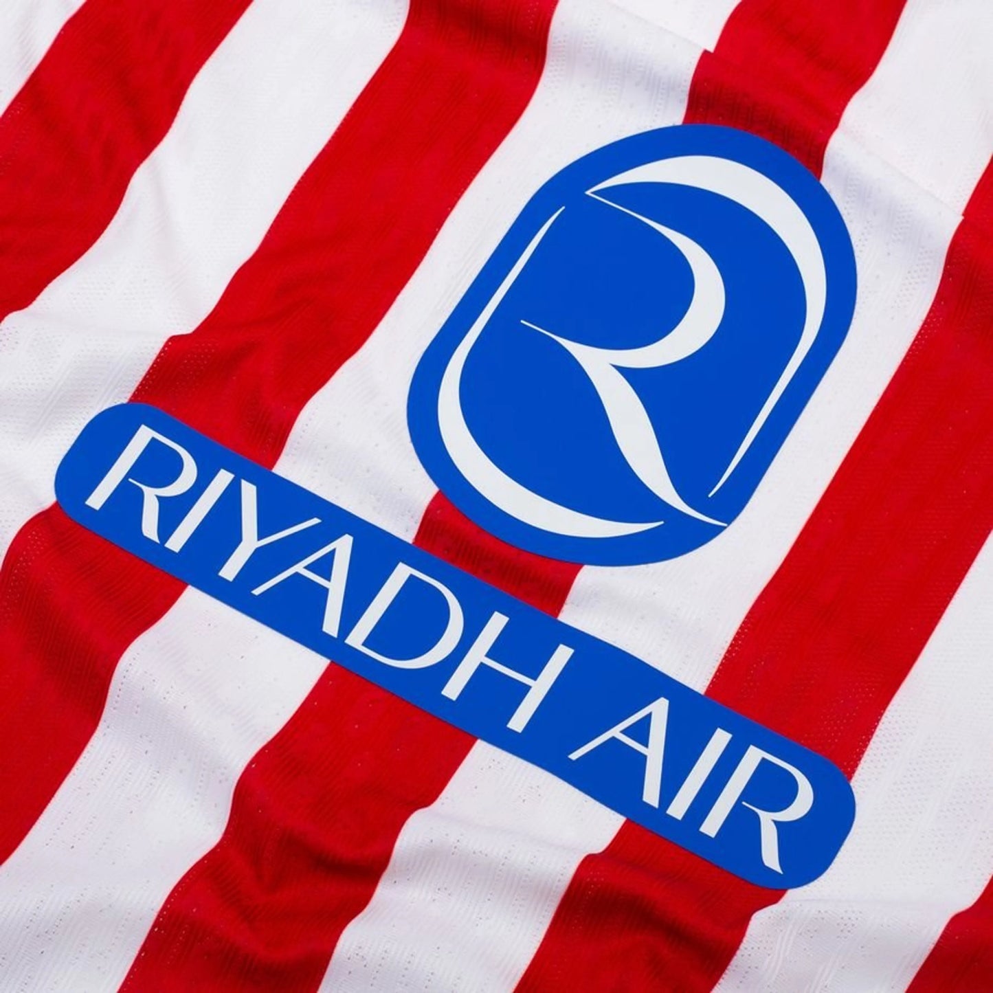 close up view of the Nike Atletico Madrid 2025/26 Home Red & White Jersey